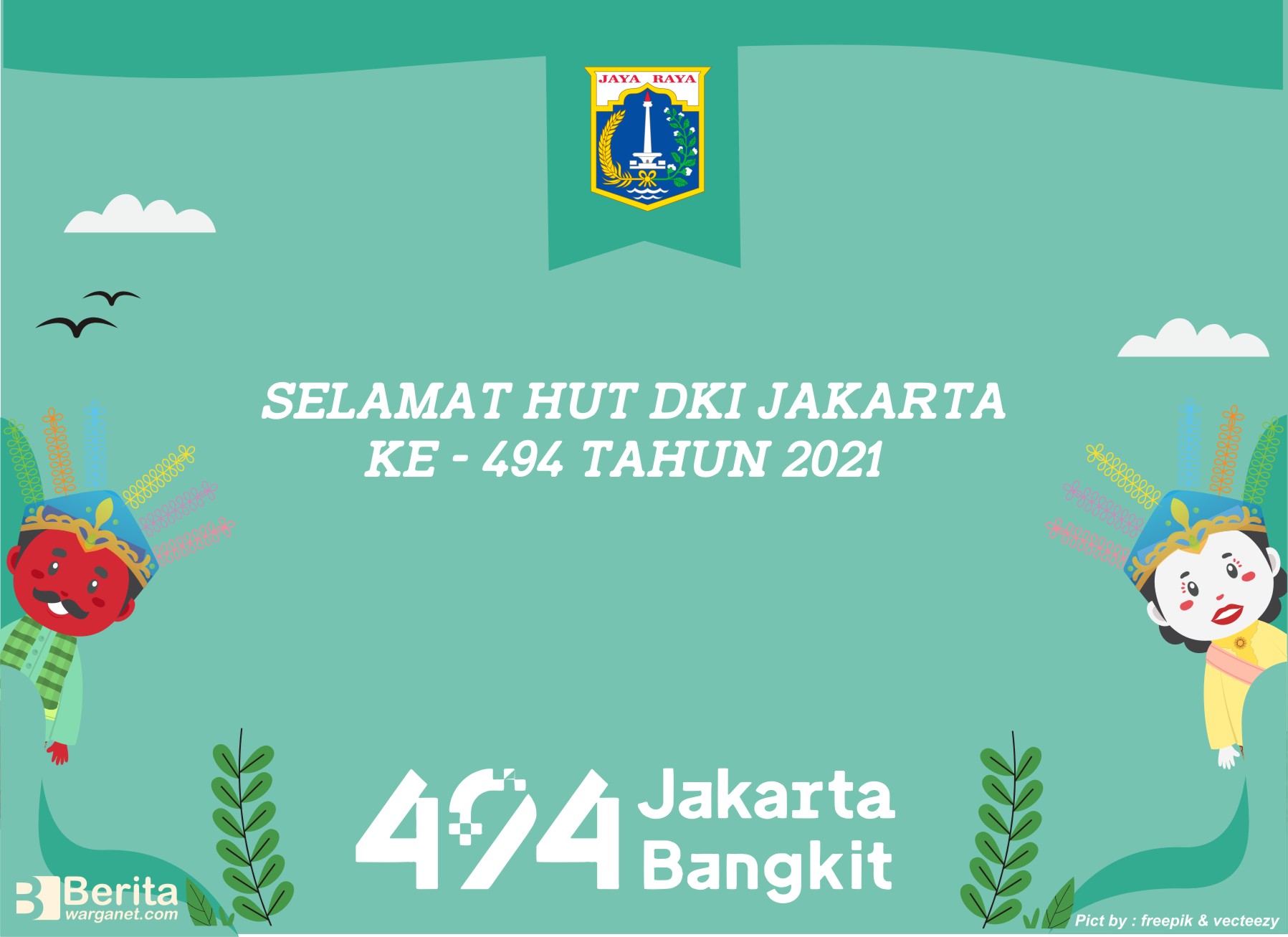 Poster HUT DKI Jakarta 494 Tahun 2021 | Berita Warganet