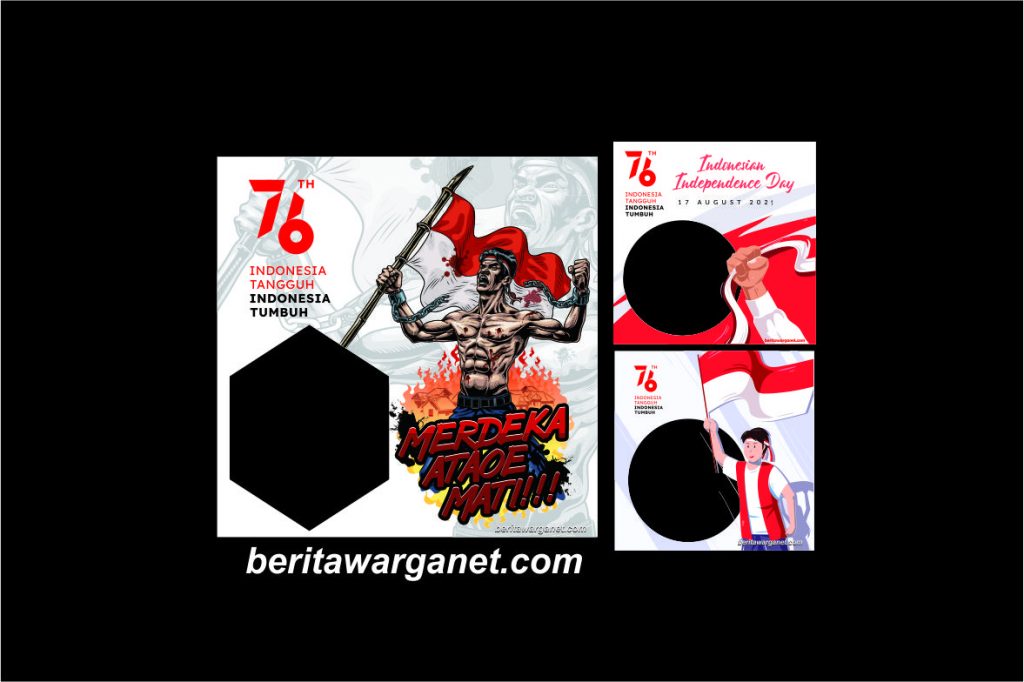 100 twibbon Hut ri ke 76 tahun 2021 PNG disertai Logo resmi HUT ri sesneg