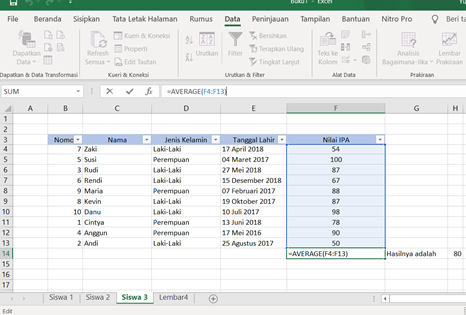 Hal yang Harus Dipelajari Pada Excel 4