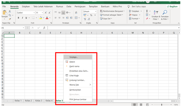 Workbook dan Worksheet Microsoft Excel 5