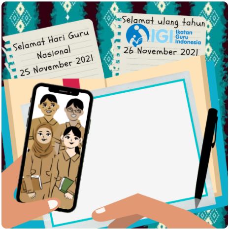 Twibbon HUT Ikatan Guru Indonesia 2021 Pilihan 2