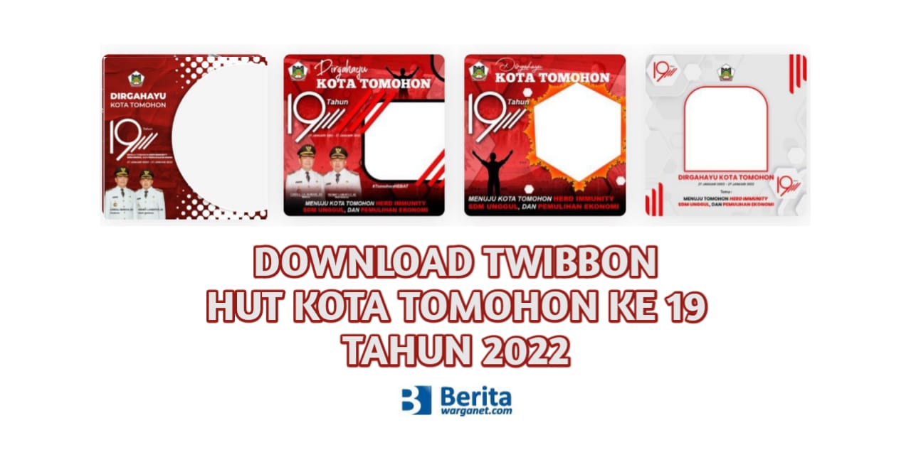 Download Twibbon HUT Kota Tomohon ke 19