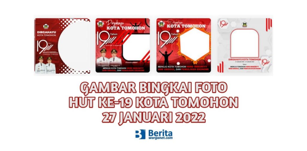 Gambar Bingkai Foto HUT ke-19 Kota Tomohon