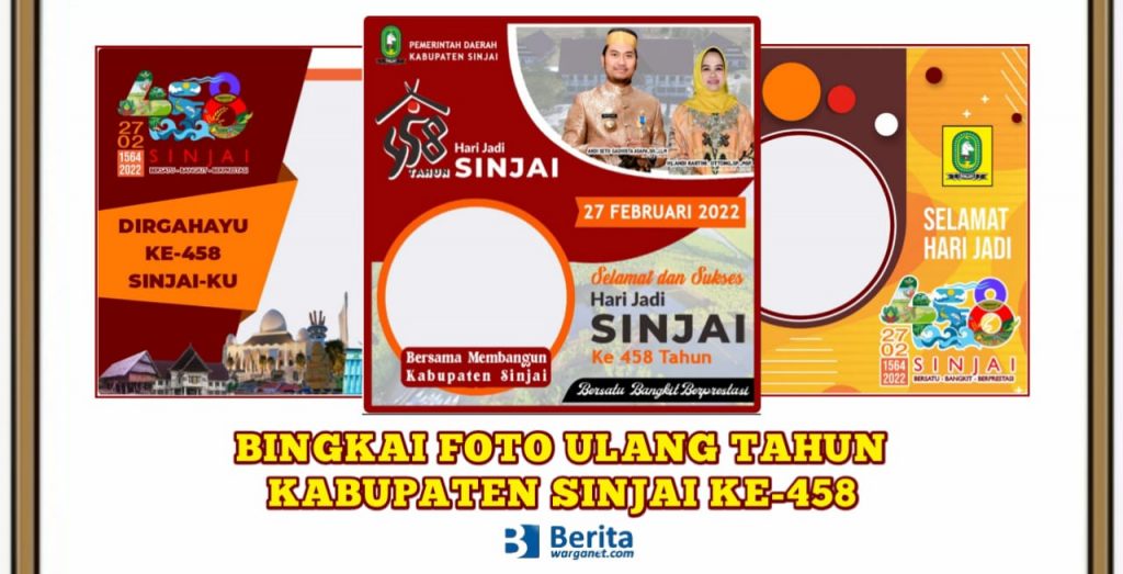 Bingkai Foto Ulang Tahun Kabupaten Sinjai ke-458