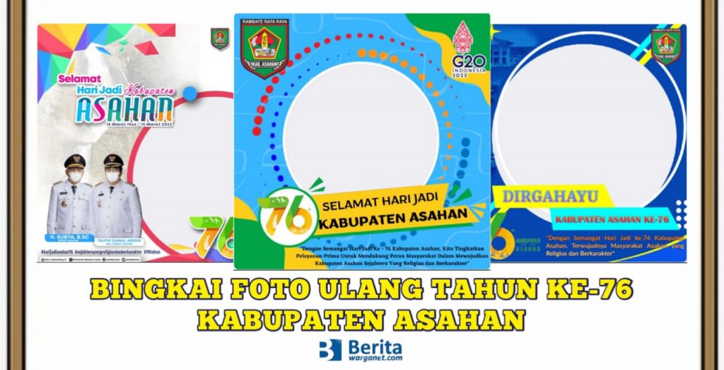 Bingkai Foto Ulang Tahun ke-76 Kabupaten Asahan