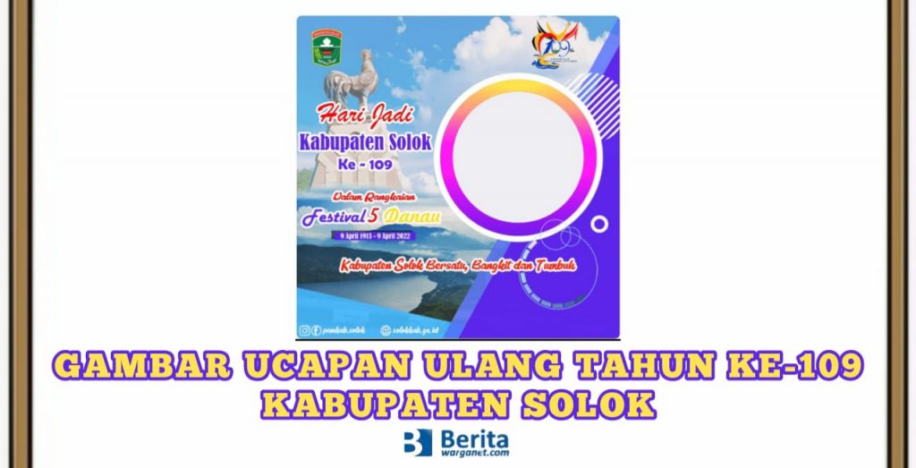 Gambar Ucapan Ulang Tahun ke-109 Kabupaten Solok