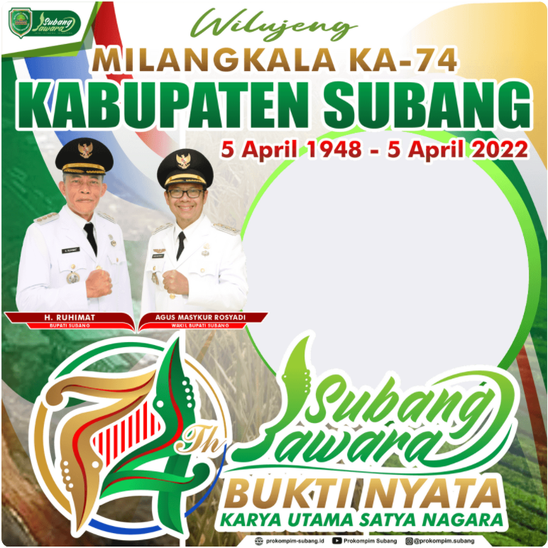 Twibbon Hari Jadi Kabupaten Subang ke-74 Pilihan 2