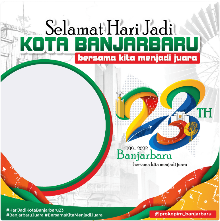 Twibbon Hari Jadi Banjarbaru ke-23 Pilihan 1