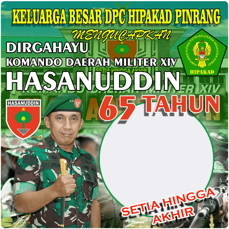 Twibbon 65th HUT Kodam Hasanuddin Pilihan 2