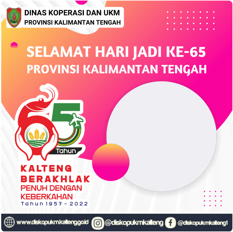 Twibbon Hari Jadi Kalimantan Tengah ke-65 Pilihan 2