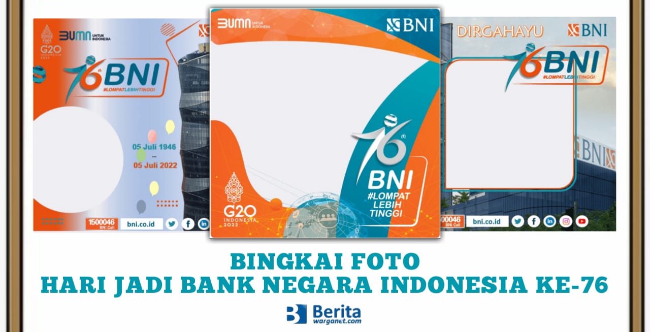 Bingkai Foto Hari Jadi Bank Negara Indonesia ke-76