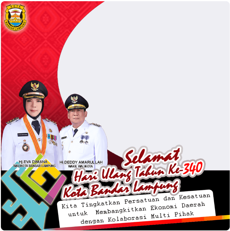 Twibbon 340th Anniversary Kota Bandar Lampung Pilihan 1