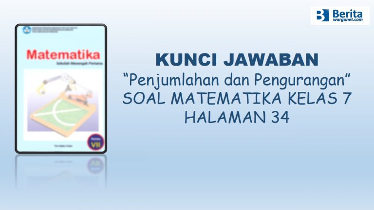 Kunci Jawaban Matematika halaman 34 Kelas 7