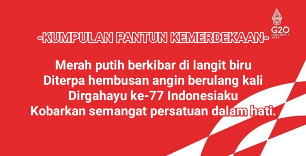 30 Contoh Pantun Kemerdekaan untuk HUT RI ke-77