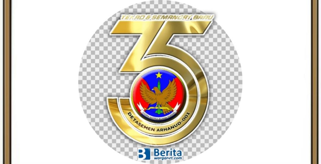 Logo HUT Detasemen Arhanud 001 ke-35 Tahun 2022