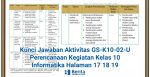 Kunci Jawaban Aktivitas GS-K10-02-U Perencanaan Kegiatan Kelas 10 Informatika Halaman 17 18 19