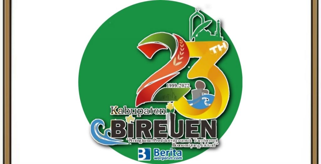 Logo HUT Kabupaten Bireuen 2022 ke-23 Tahun