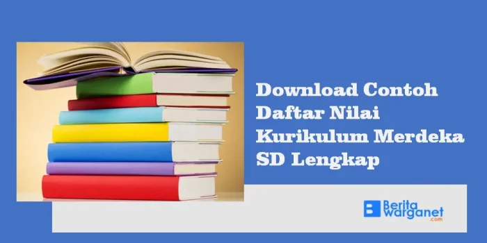 Download Contoh Daftar Nilai Kurikulum Merdeka SD