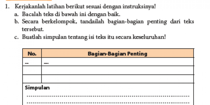 Jawaban Tugas Menelaah Bagian-Bagian Penting dalam Teks Ceramah