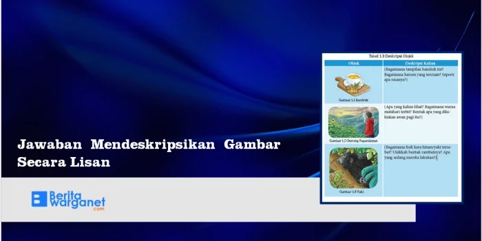 Jawaban Mendeskripsikan Gambar Secara Lisan