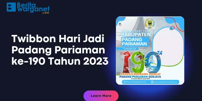 Twibbon Hari Jadi Padang Pariaman ke-190 Tahun 2023