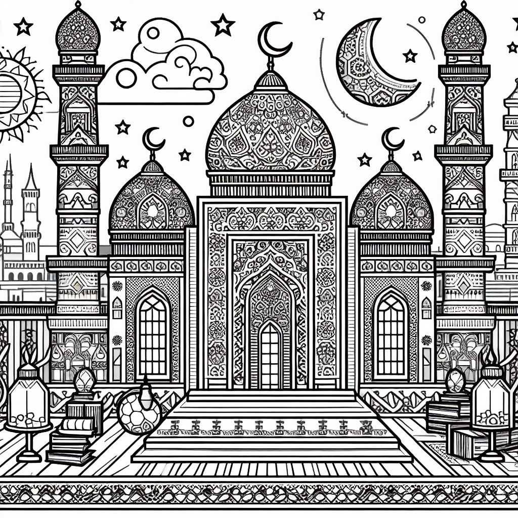 mewarnai gambar masjid terbaru
