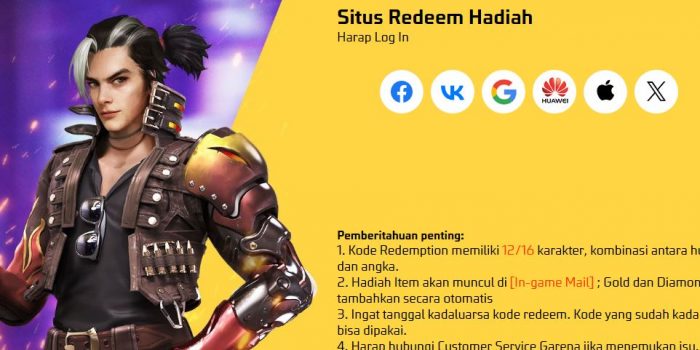 Kode redeem FF 6 januari
