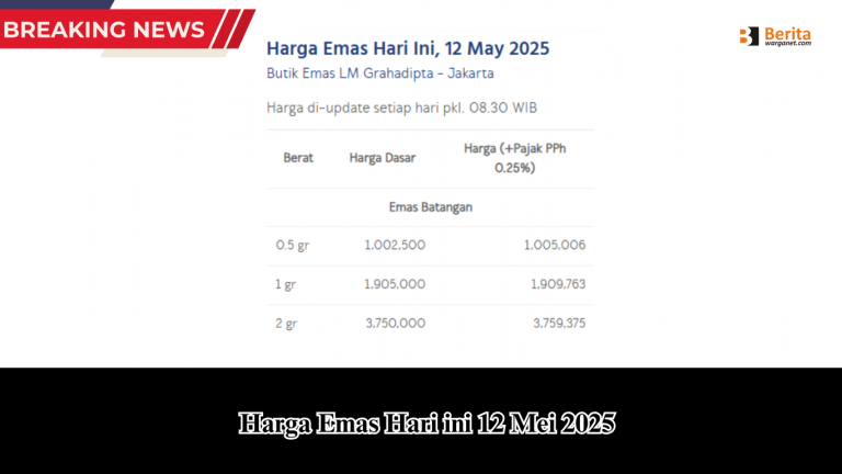 Harga Emas Hari ini 12 Mei 2025