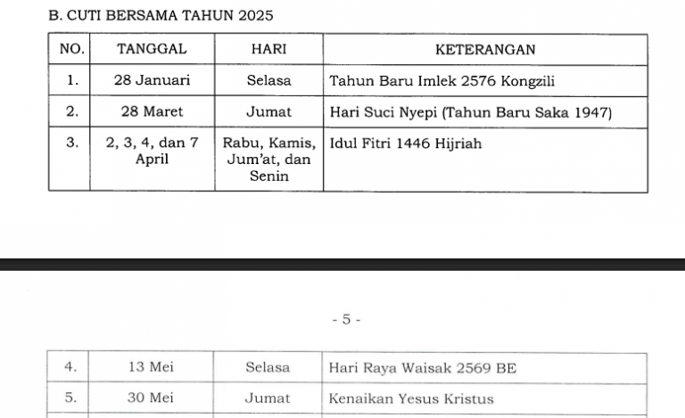 cuti bersama mei 2025