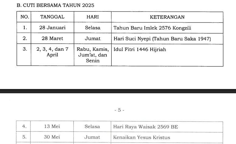 cuti bersama mei 2025