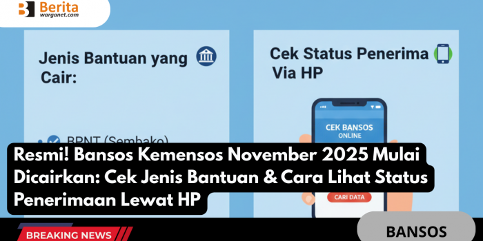 Bansos Kemensos November 2025 Mulai Dicairkan